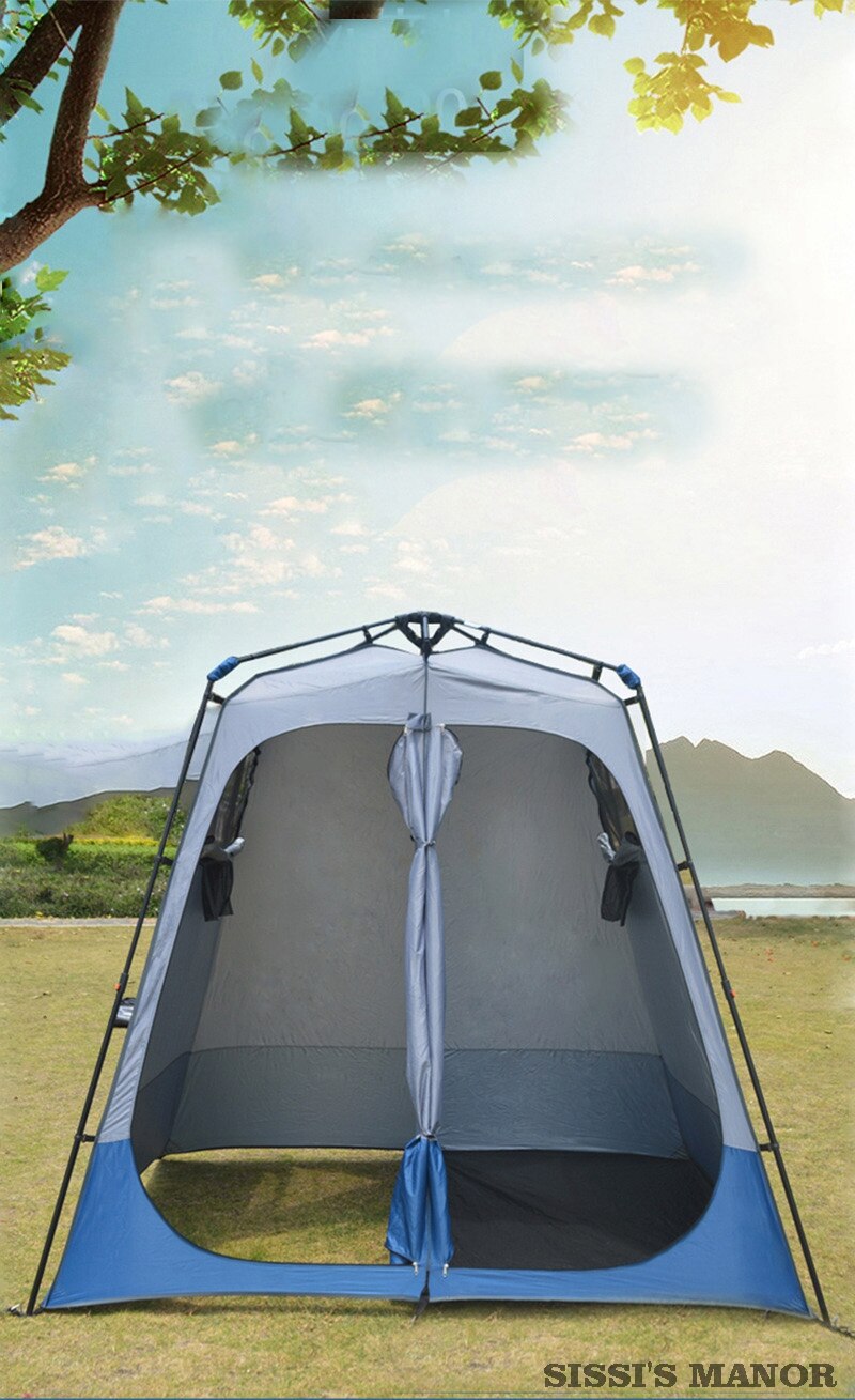 Cheap Goat Tents 2Rooms 2Persons Multipurpose Hydraulic Automatic Changing Tent Large Size Strong Shower Toilet Dressing Outdoor Movable WC